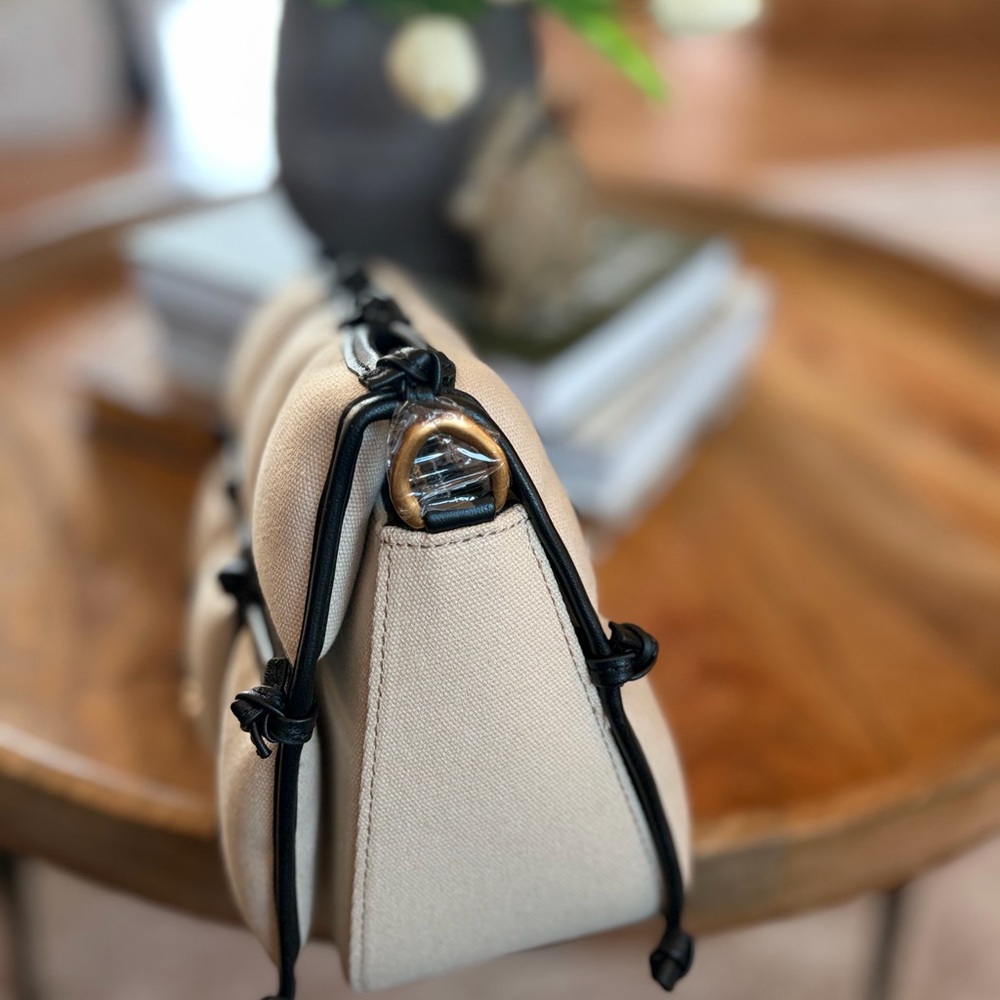 cult gaia Beige Shoulder Bag with Black Knot Grid - Picture 5 of 7